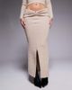 Aria Cove Aria Cove metal detail foldover fluffy knit maxi skirt in beige - part of a set-Neutral - 4