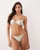 Aria Cove Aria Cove metallic bead trim bikini bottoms in cream - part of a set-White - 2