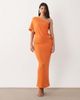 Aria Cove Aria Cove one shoulder drape detail maxi dress in orange - 3