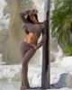 Aria Cove Aria Cove open crochet off shoulder flare sleeve beach crop top in soft brown - part of a set - 1