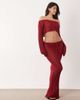 Aria Cove Aria Cove open crochet tie waist maxi beach skirt in burgundy - part of a set-Red - 2