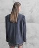 Aria Cove Aria Cove oversized wool look dropped shoulder blazer in charcoal-Gray - 4