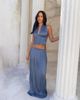 Aria Cove Aria Cove plissé frill waist detail maxi skirt in blue - part of a set - 1