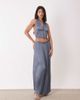 Aria Cove Aria Cove plissé frill waist detail maxi skirt in blue - part of a set - 2