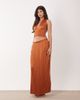 Aria Cove Aria Cove plisse ruffle waist detail maxi skirt in orange - part of a set - 1