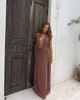 Aria Cove Aria Cove plunge cowl neck wrap scarf detail maxi dress in mocha-Brown - 1