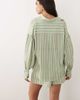 Aria Cove Aria Cove pocket front deep cuff oversized shirt in green stripes - part of a set - 3