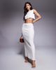 Aria Cove Aria Cove rib knit back slit maxi skirt in cream - part of a set-Green - 1
