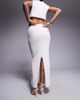 Aria Cove Aria Cove rib knit back slit maxi skirt in cream - part of a set-Green - 2