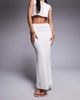 Aria Cove Aria Cove rib knit back slit maxi skirt in cream - part of a set-Green - 4