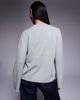 Aria Cove Aria Cove ribbed deep wide cuffs cardigan in light heather gray - 3