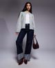 Aria Cove Aria Cove ribbed deep wide cuffs cardigan in light heather gray - 4