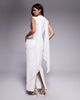 Aria Cove Aria Cove scarf detail cowl neck drape waist detail maxi dress in white - 4
