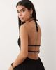 Aria Cove Aria Cove shirred halterneck open back detail mini dress in black - 4