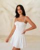 Aria Cove Aria Cove shirred tie front detail mini dress in white - 1