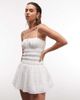 Aria Cove Aria Cove shirred tie front detail mini dress in white - 3