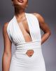 Aria Cove Aria Cove slinky low plunge wrap detail maxi dress in white - 2