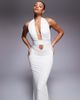 Aria Cove Aria Cove slinky low plunge wrap detail maxi dress in white - 4