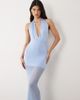 Aria Cove Aria Cove slinky plunge halterneck sheer hem maxi dress in baby blue - 3