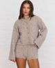 Aria Cove Aria Cove slouchy ribbed knit wide sleeve cardigan set in camel-NEUTRAL - 2