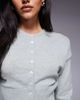 Aria Cove Aria Cove structured rib knit waist deep cuff cropped cardigan in gray - 2