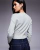 Aria Cove Aria Cove structured rib knit waist deep cuff cropped cardigan in gray - 4