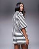 Aria Cove Aria Cove terrycloth oversized beach shirt in black and white stripe-Multi - 4
