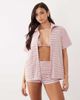 Aria Cove Aria Cove terrycloth oversized beach shirt in pink stripe - part of a set - 2