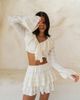 Aria Cove Aria Cove textured frill tiered mini skirt in cream - part of a set-White - 1