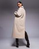 Aria Cove Aria Cove wool look heavyweight collared trench style maxi coat in beige-Neutral - 3