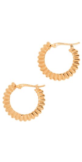 Ariel Gordon Jewelry Ariel Gordon Jewelry Ridged Knife Edge Helium Hoops 14k Yellow Gold One