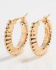 Ariel Gordon Jewelry Ariel Gordon Jewelry Ridged Knife Edge Helium Hoops 14k Yellow Gold One - 4