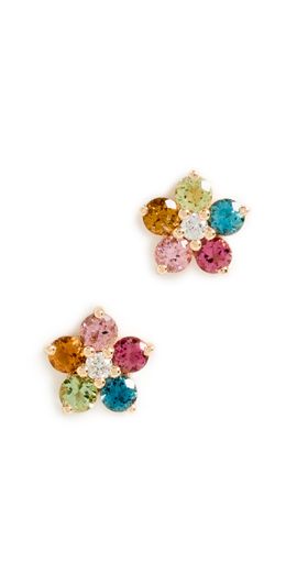 Ariel Gordon Jewelry Ariel Gordon Jewelry Tourmaline and Diamond Aurora Studs Multi Color Tourmaline One