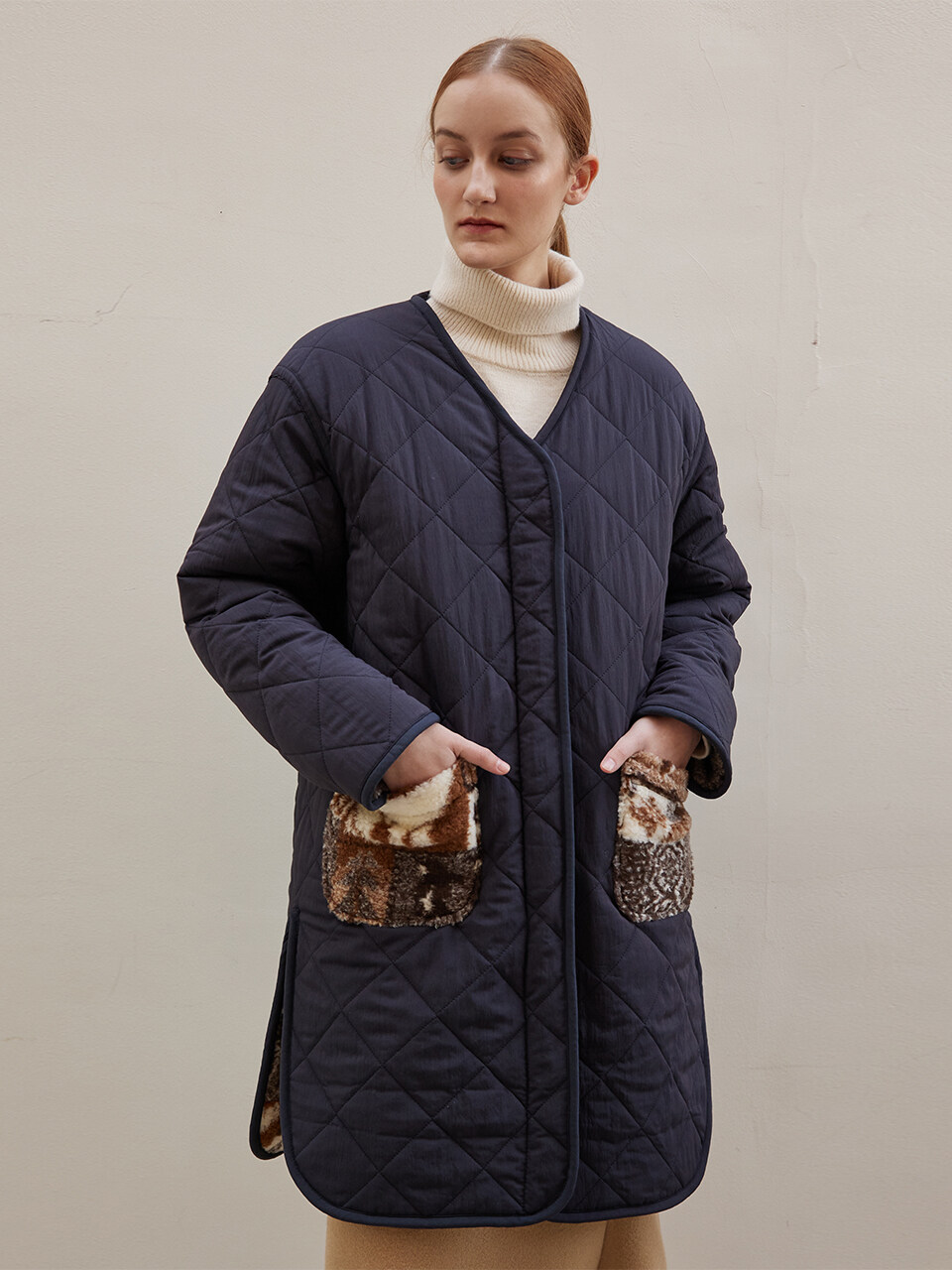 a.riff Long Dumble Reversible Jumper_Navy