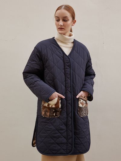 a.riff Long Dumble Reversible Jumper_Navy