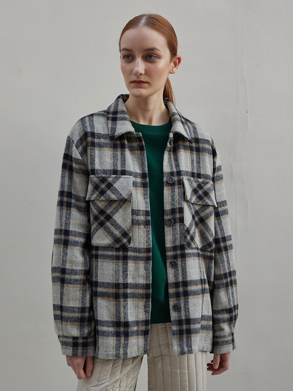 a.riff Loose-fit Pocket Checkered Shirt_Check