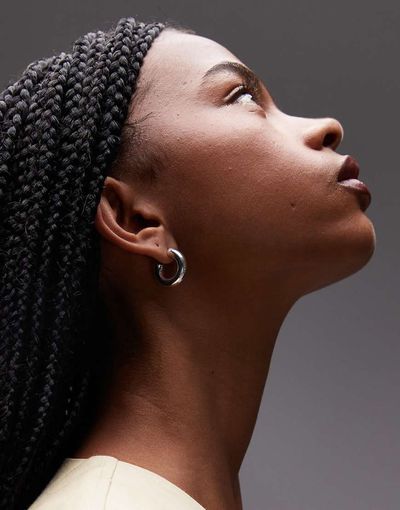 Arket ARKET 20mm open hoop earrings in silver plated brass