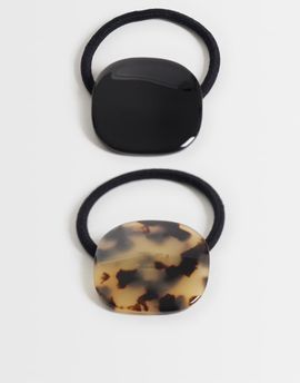 Arket ARKET 2 pack acetate hair ties in tortoiseshell-NEUTRAL