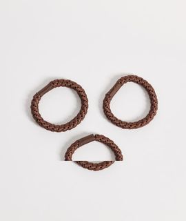 Arket ARKET 3-pack braided hair ties in dark brown