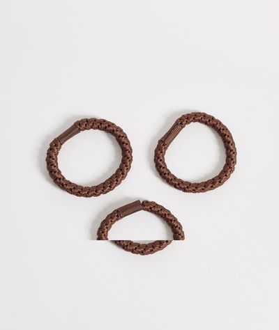 Arket ARKET 3-pack braided hair ties in dark brown