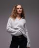Arket ARKET alpaca and wool blend knit sweater with polo collar in heather gray - 1
