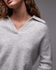 Arket ARKET alpaca and wool blend knit sweater with polo collar in heather gray - 2