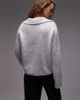 Arket ARKET alpaca and wool blend knit sweater with polo collar in heather gray - 4