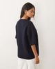 Arket ARKET alpaca and wool blend short sleeve sweater in dark blue-Navy - 4