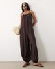 Arket ARKET balloon leg beach jumpsuit in chocolate brown - 1