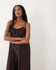 Arket ARKET balloon leg beach jumpsuit in chocolate brown - 2