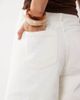 Arket ARKET bermuda loose fit denim shorts in off white - 4