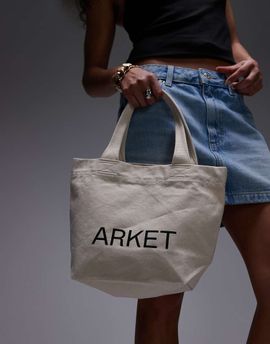 Arket ARKET canvas mini tote in off-white
