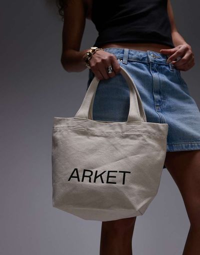 Arket ARKET canvas mini tote in off-white