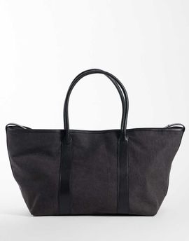 Arket ARKET canvas oversized tote bag in black